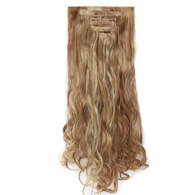 

8Pcs 18 Clips 17-26 Inch Curly Straight Full Head Clip In On Hair Extensions Women Lady Hairpiece