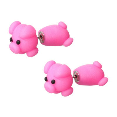 

Fashion Cute Soft Ceramic Material Cartoon Animal Stud Earrings Jewelry Gift Earrings For Ladies Girls