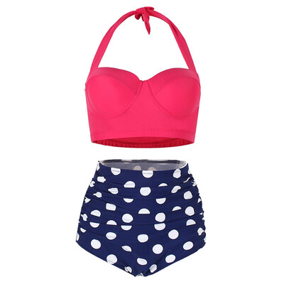 

Polka Dot Ruched Padded Bikini Set