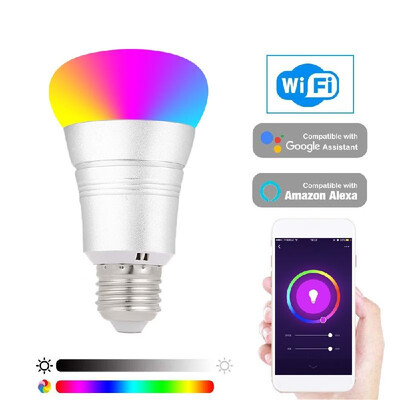 

2104 Smart WIFI LED Bulb WIFI Light RGB Multicolor LED Bulb 9W E2627 Dimmable Light Phone Remote Control Compatible with Alexa Go