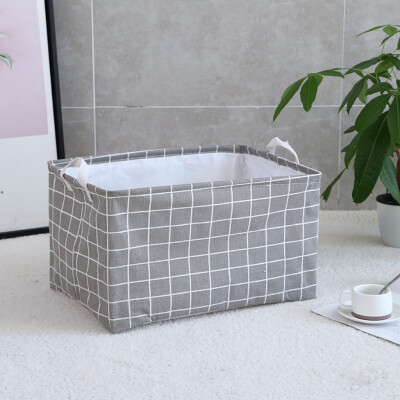 

Gobestart Waterproof Canvas Laundry Clothes Basket Storage Basket Folding Storage Box