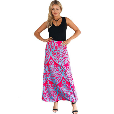 

Floral Print Bohemian Mopping Skirt 65035