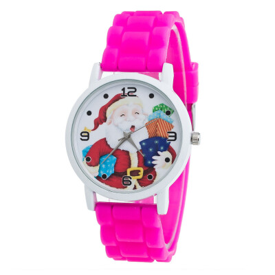 

Christmas New Fashion Wristwatch Vintage Silicone Strap Quartz Wrist Watch for Ladies Women Relogio Feminino