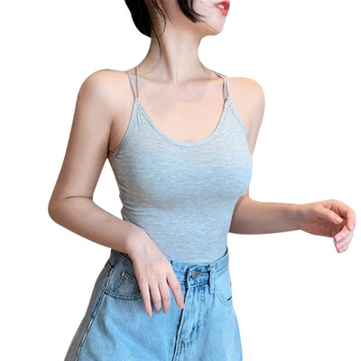 

Womens Crisscross Sexy Solid Spaghetti Strap Sleeveless O-Neck Sling Backless Camisole