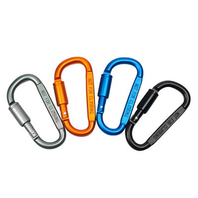 

D Shaped Camping Locking Carabiner Aluminum Alloy Hook Ring Key Buckle