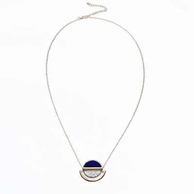

Women Double Colors Shiny Crystal Gemstone Pendants Choker Short Necklaces Female Jewelry