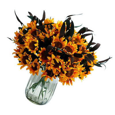 

6 Heads Artificial Silk Sunflower Bouquet Chrysanthemum Flowers Wedding Party Decoration DIY