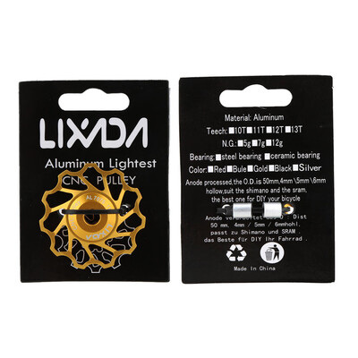 

Lixada MTB Mountain Bike Road Bicycle Rear Derailleur 7075 Aluminum Alloy 11T Guide Roller Idler Pulley Jockey Wheel Part Accessor