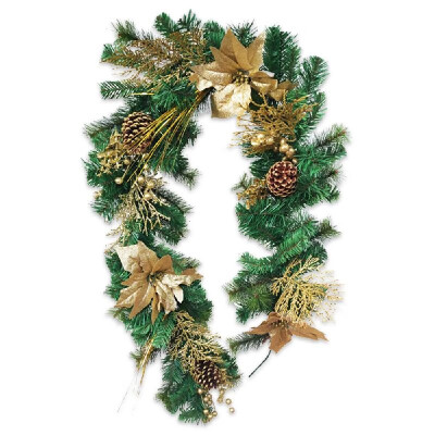 

Christmas Artificial Hanging Garland Natural Artificial Plants Wall Door Realistic Fake Leaves Pine Cone for Party Halloween Lawn