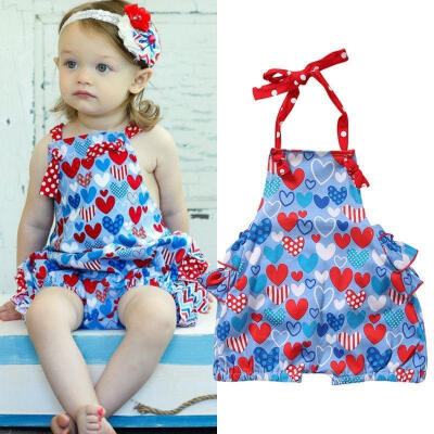 

Newborn Infant Baby Girls Heart Romper Jumpsuit Bodysuit Outfits Sunsuit Clothes