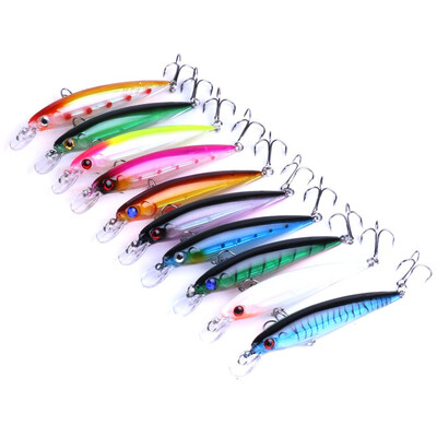 

VISSEN 10PCS 13g11cm Whopper Popper Topwater Fishing Lure Artificial Hard Bait 3D Eyes Plopper Plastic Fishing Cranks