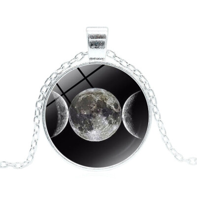 

Wiccan Pendant Necklace Triple Moon Goddess Wicca Pagan Witchcraft Jewelry
