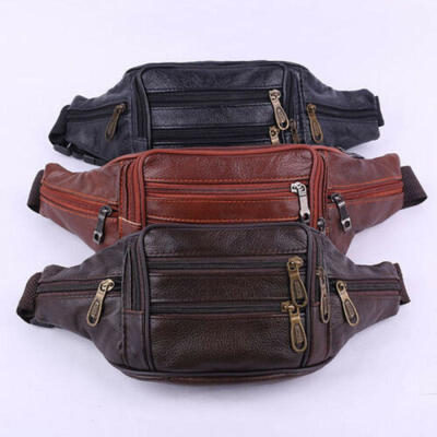 

Men Vintage Leather Waist Bag Cell Phone Holder Belt Fanny Pack Purse Bag Wallet