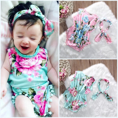 

Adorable Baby Girls Floral Bodysuit Romper One Piece Sunsuit Clothes Outfits