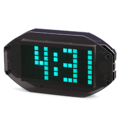 

DIY Black Digital LED Mirror Clock Matrix Desktop Alarm Clock Electronic Learning Kit Module with 12H24H Function ℃℉ Temperature