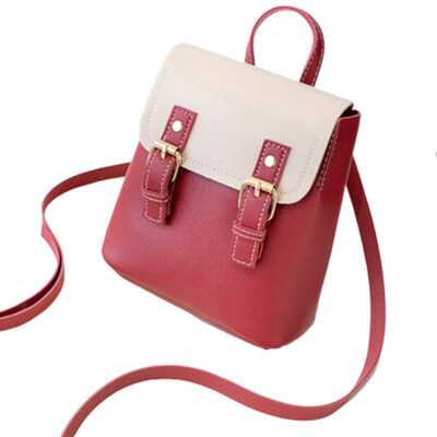 

Casual Women Color Block Flip Top Backpack Student Schoolbag Shoulder Bag Pouch