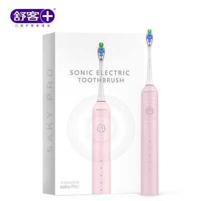 

Saky electric toothbrush adult sonic vibration inductive rechargeable toothbrush soft hair waterproof G3317 Hillier Lake powder