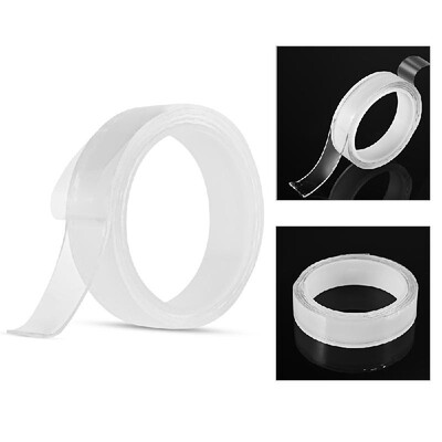 

1m33ft Washable Traceless Double-sided Adhesive Tape Removable Reusable Anti-slip Transparent Nano Gel Tape Pad 2mm Thickness St