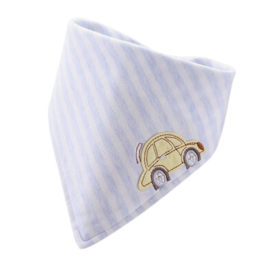 

44531cm Baby Saliva Towel Newborn Cotton Double-Layer Buckle Triangle Scarf Children Stereo Embroidery Cartoon Bib