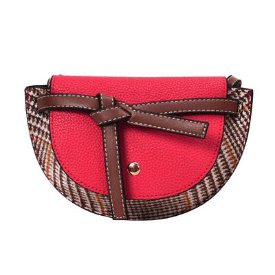

Shoulder Handbags Knot Hit Color Women PU Leather Flip Crossbody Casual Bag