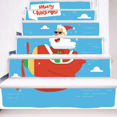 

〖Follure〗Christmas 3D Simulation stair stickers Waterproof Wall Stickers DIY Home Decor