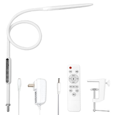 

LED Bedside Bedroom With Clip University Dormitory Study Student Reading Remote Control Table Lamp