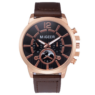 

Gobestart MIGEER High-End Fashion Mens Stainless Steel Watch Analog Alloy Quartz Watch