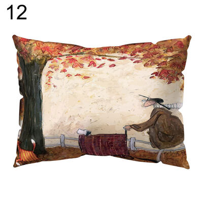 

Elephant Tree Romantic Lighthouse Island Pillow Case Sofa Cushion Cover Bedding