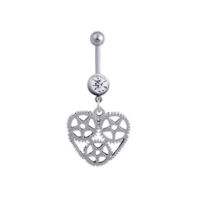 

1PCS New Fashion Fine Anti-allergy Navel Ring Hollow Heart-shaped Navel Nail
