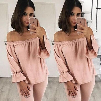 

Fashion Womens Loose Pullover T Shirt Long Sleeve Cotton Tops Tee Shirt Blouse