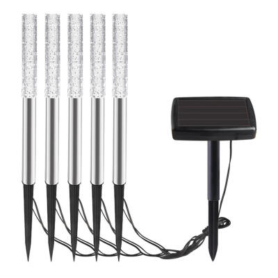 

5pcs 5LED Solar Lawn Light Outdoor Waterproof Garden Acrylic Bubble Lamp