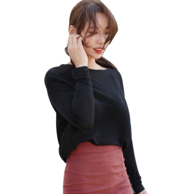 

Spring Autumn Fashion O-Neck Irregular Tops Female Long Sleeve Cotton T Shirt Slim Casual T-shirt Women 2018 Basic Tees Shirts