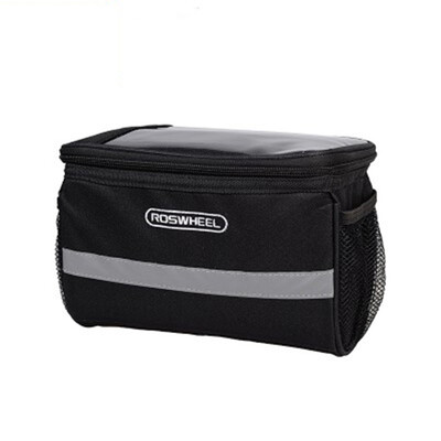 

ROSWHEEL Black Bicycle Cycling Front Basket Pannier Handlebar Frame Storage Bag