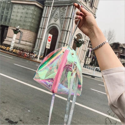 

Style Dumplings Handbags PVC Triangle Package Girls Messenger Bags Mini Bag for Lady
