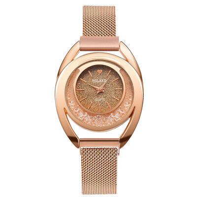 

Fashion Women Watches Flow Beads Dial Ladies Quartz Wristwatch Magnetic Buckle Bracelet Strap Simple Clock Zegarki Damskie