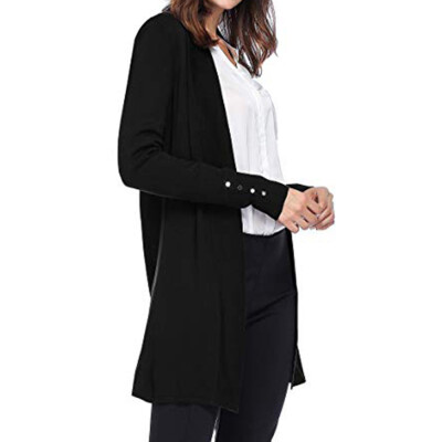 

Toponeto Ladies Knitted Cardigan With Long Sleeves In Plain Color Button Outwear Coat