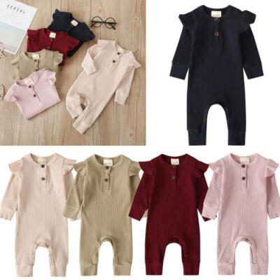 

Winter Infant Baby Boy Girl Ruffle Knitted Romper Jumpsuit Clothes Outfit