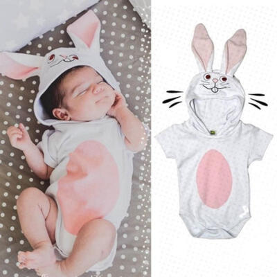 

Fashion Infant Kid Baby Boy Girl Bunny Hooded Romper Bodysuit Jumpsuit Outfit Clothes