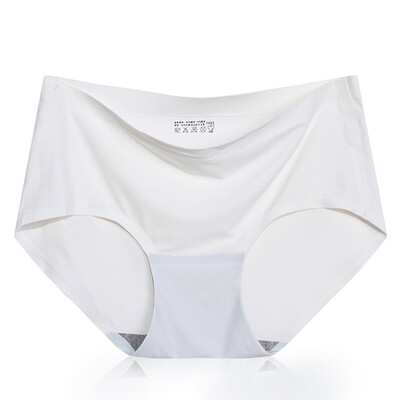 

Women Traceless Skin-friendly Underpants Solid Color Middle-waisted Briefs