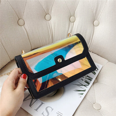 

Tailored Womens Fashion Jelly Transparent Bag Shoulder Bag Coin Purse Small Square Bag