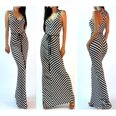 

New Fashion Sexy Women Summer Boho V Neck Long Maxi Evening Party Beach Dress