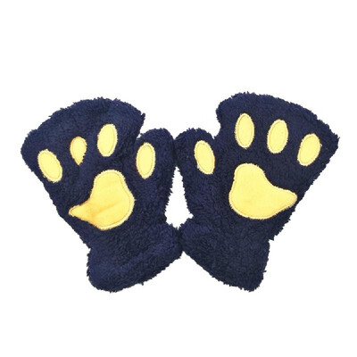 

Women Super Lovely Bear Plush Cat Paw Claw Glove Soft Winter Fingerless Mitten Gloves