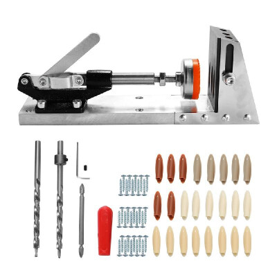 

Woodworking Carpenter Kit System Inclined Hole Drill Tools Clamp Base Drill Bit Kit System Pocket Hole Jig Hand Tools