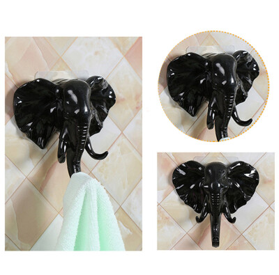 

JPGIF Elephant Head Self Adhesive Wall Door Hook Hanger Bag Keys Sticky Holder BK