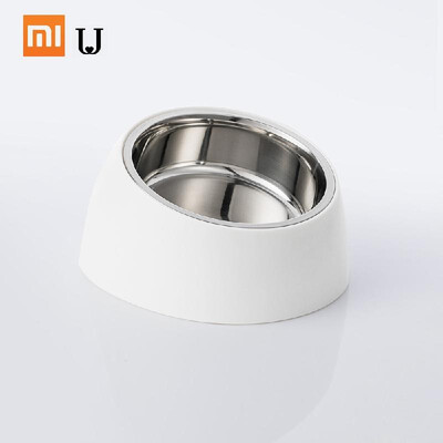 

Xiaomi Stainless Steel Pet Bowl Anti-slip Cat Dog Dish Tilted Pet Feeder Double Bowls with Slope Base Suitable for Most Cats Dogs