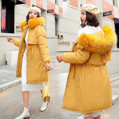 

Tailored Women Outerwear Faux Hooded Button Coat Long Solid Jackets Pocket Coats