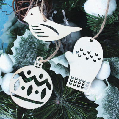 

Tailored 4pcs Wooden Pendant Christmas Decorations Childrens Home Decoration Gifts