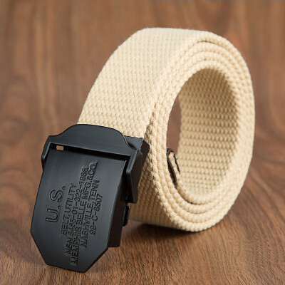 

New canvas Men belt trend weaving Alloy Automatic buckle Men&Women belt outdoor casual sport high quality cowboy belt