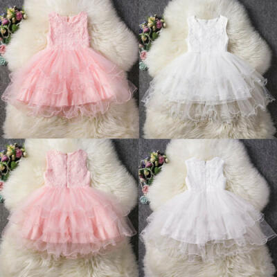 

US Flower Girl Wedding Dress Birthday Pageant Lace Tutu Dress Pageant Dresses