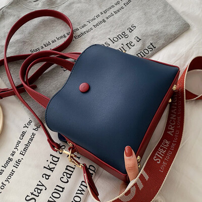 

Broadband small bag 2019 new Korean version simple handbag fashion 100 lap slant bucket bag